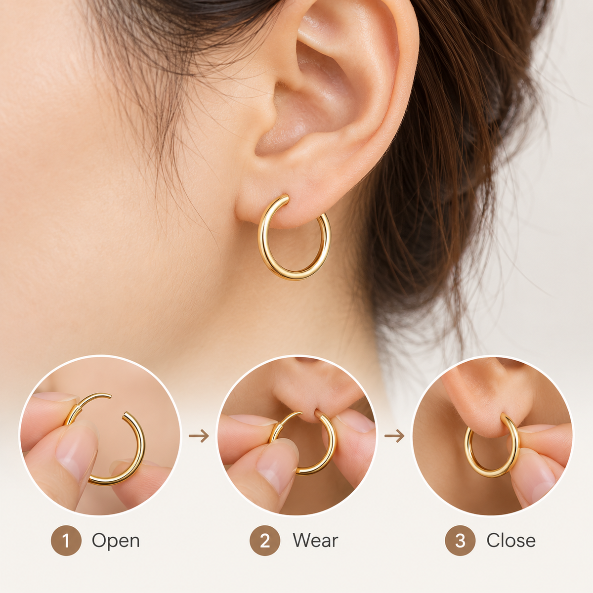 Auraliven Classic Gold Hoop Earrings
