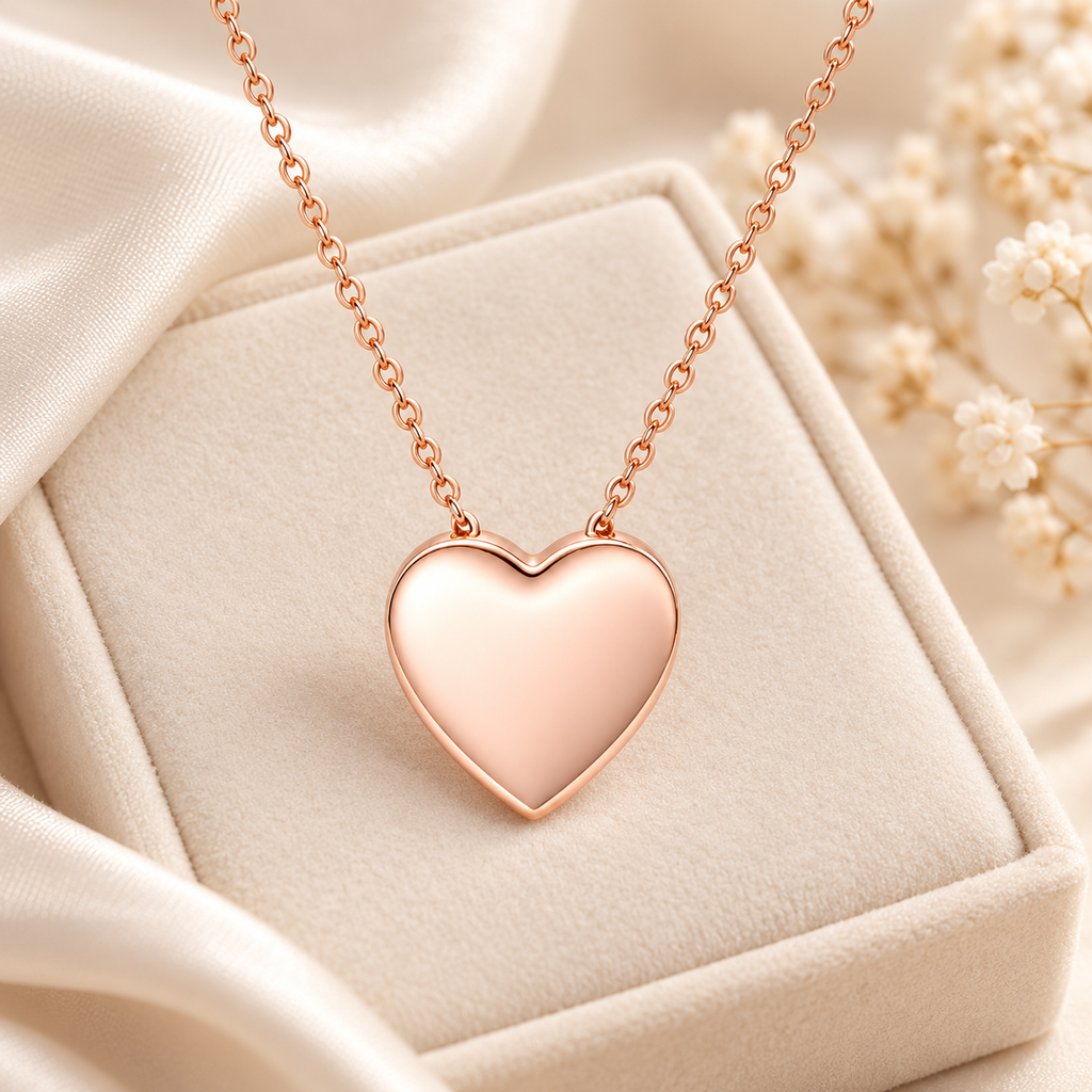 Auraliven Minimal Heart Pendant Necklace