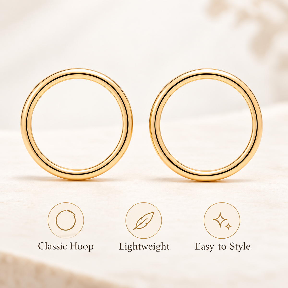 Auraliven Classic Gold Hoop Earrings