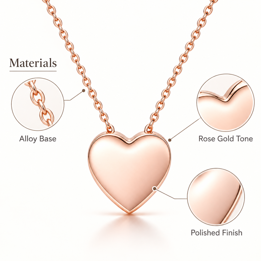 Auraliven Minimal Heart Pendant Necklace
