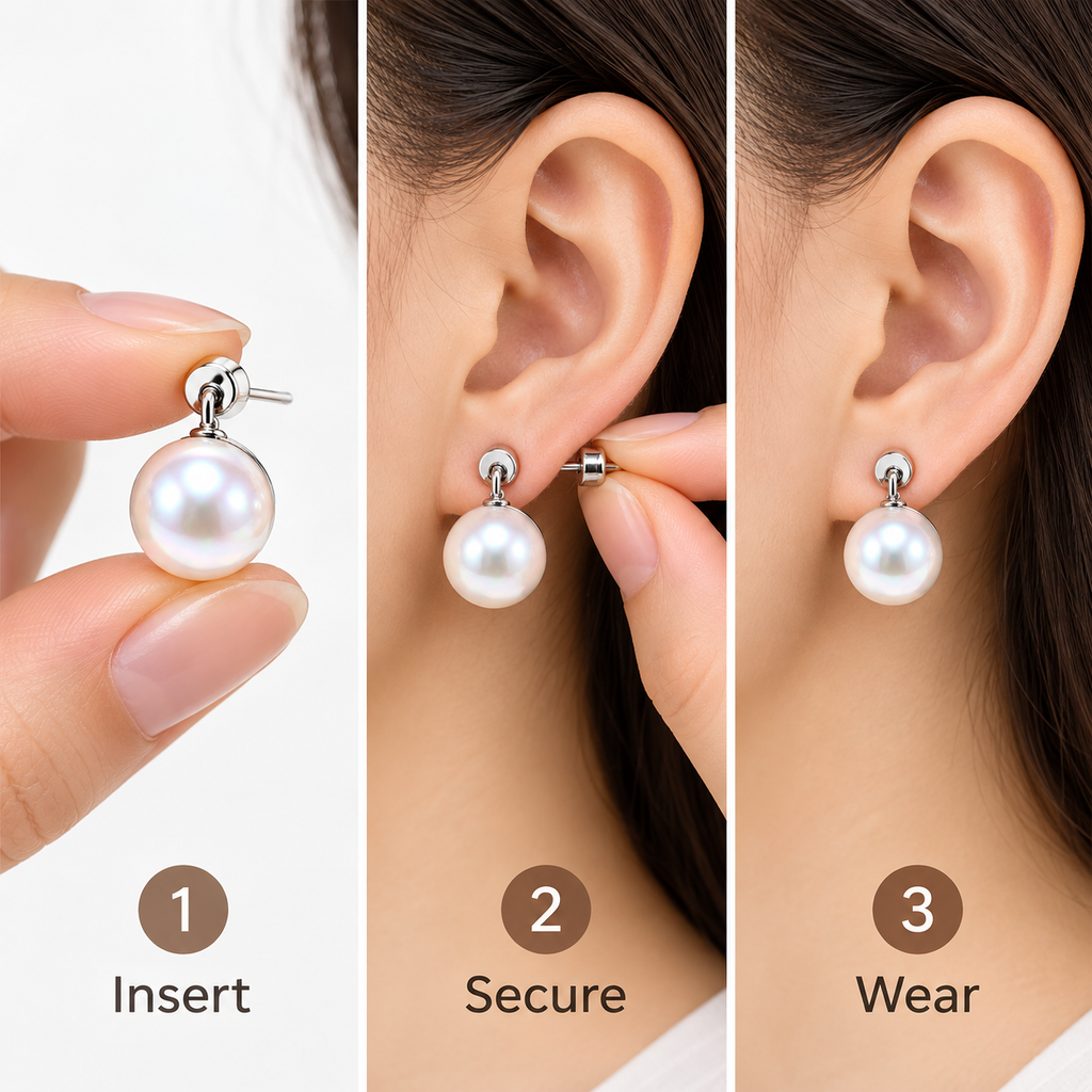 Auraliven Classic Pearl Drop Earrings