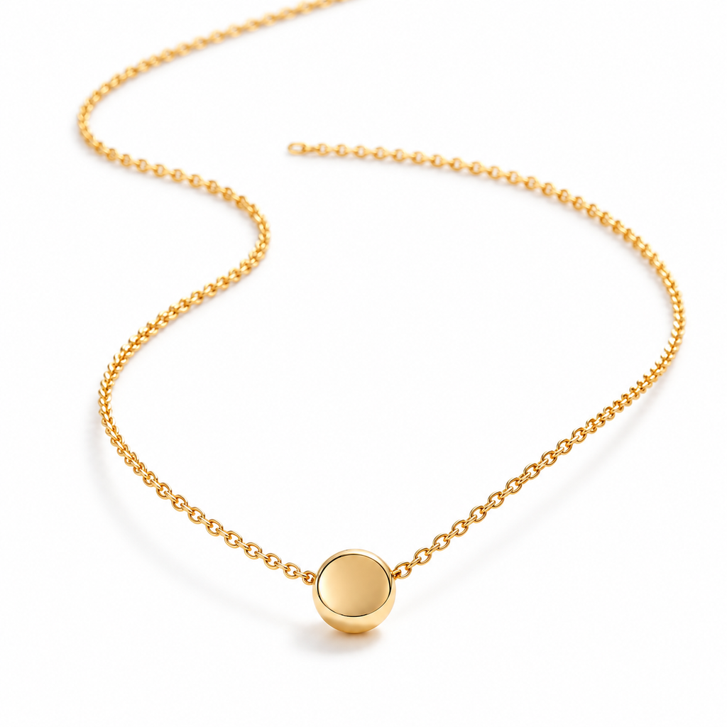 Auraliven Minimal Round Pendant Necklace