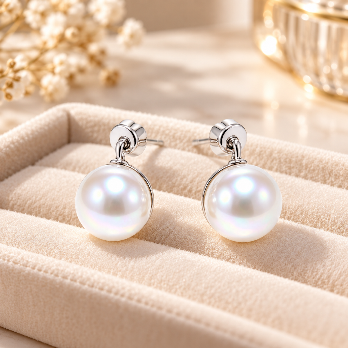 Auraliven Classic Pearl Drop Earrings