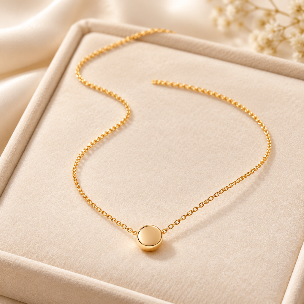 Auraliven Minimal Round Pendant Necklace