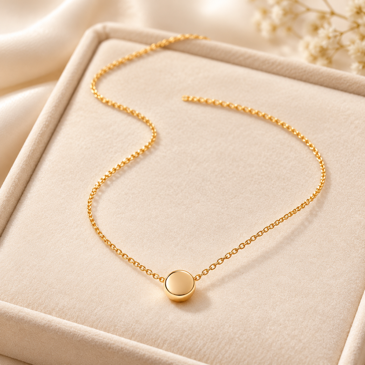 Auraliven Minimal Round Pendant Necklace