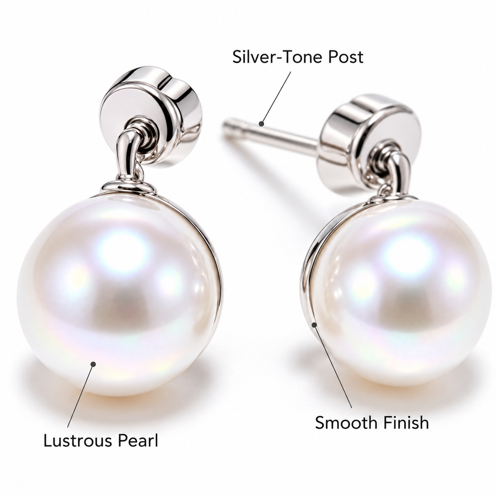 Auraliven Classic Pearl Drop Earrings