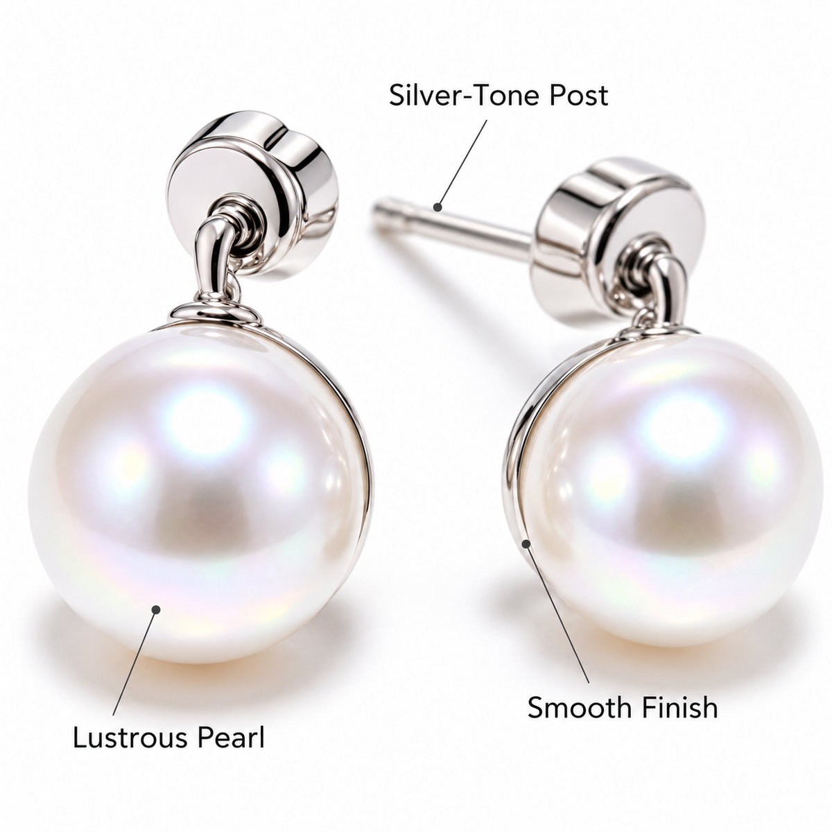 Auraliven Classic Pearl Drop Earrings