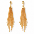 Auraliven Gold Tone Chain Tassel Earrings