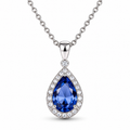 Auraliven Blue Teardrop Pendant Necklace