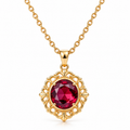 Auraliven Red Stone Pendant Necklace