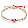 Auraliven Braided Cord Bracelet with Red Accent Detail