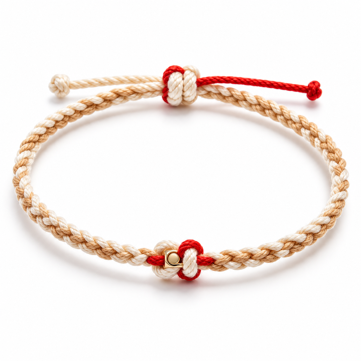 Auraliven Braided Cord Bracelet with Red Accent Detail