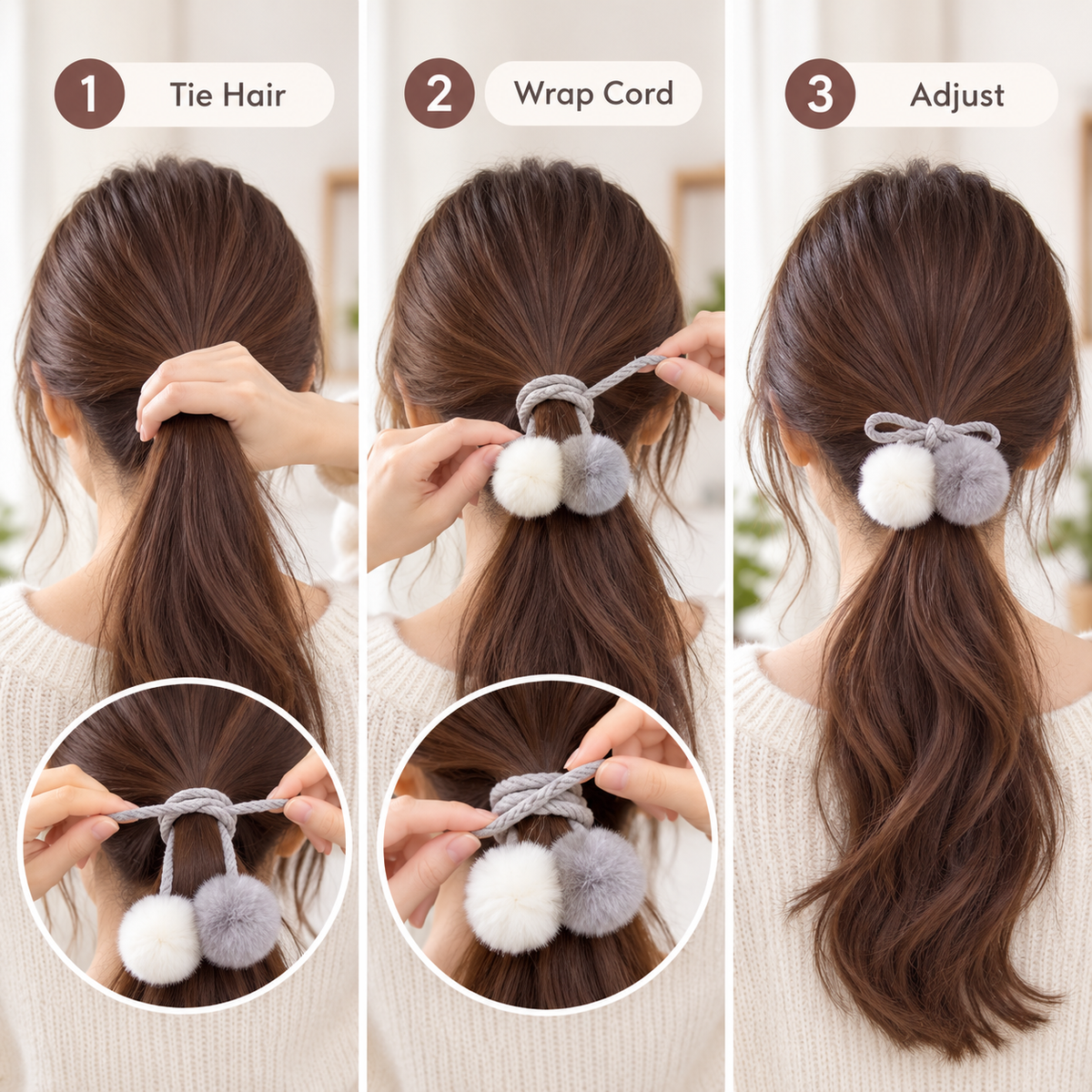 Auraliven Soft Pom Hair Tie