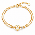 Auraliven Double Layer Heart Detail Chain Bracelet