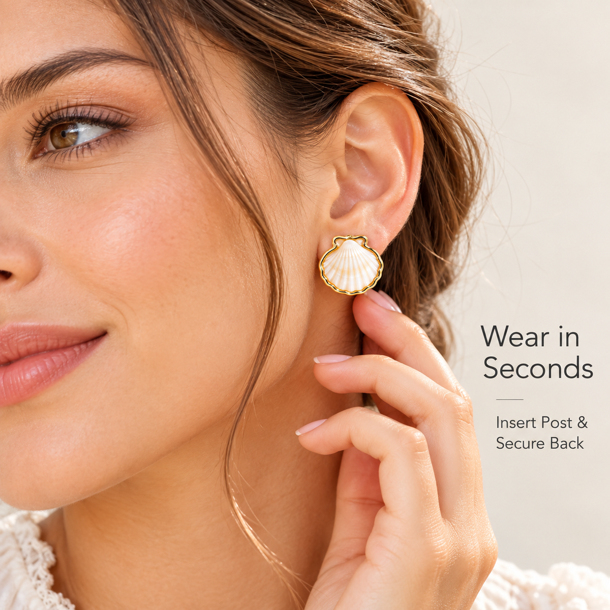 Auraliven Shell Shape Stud Earrings