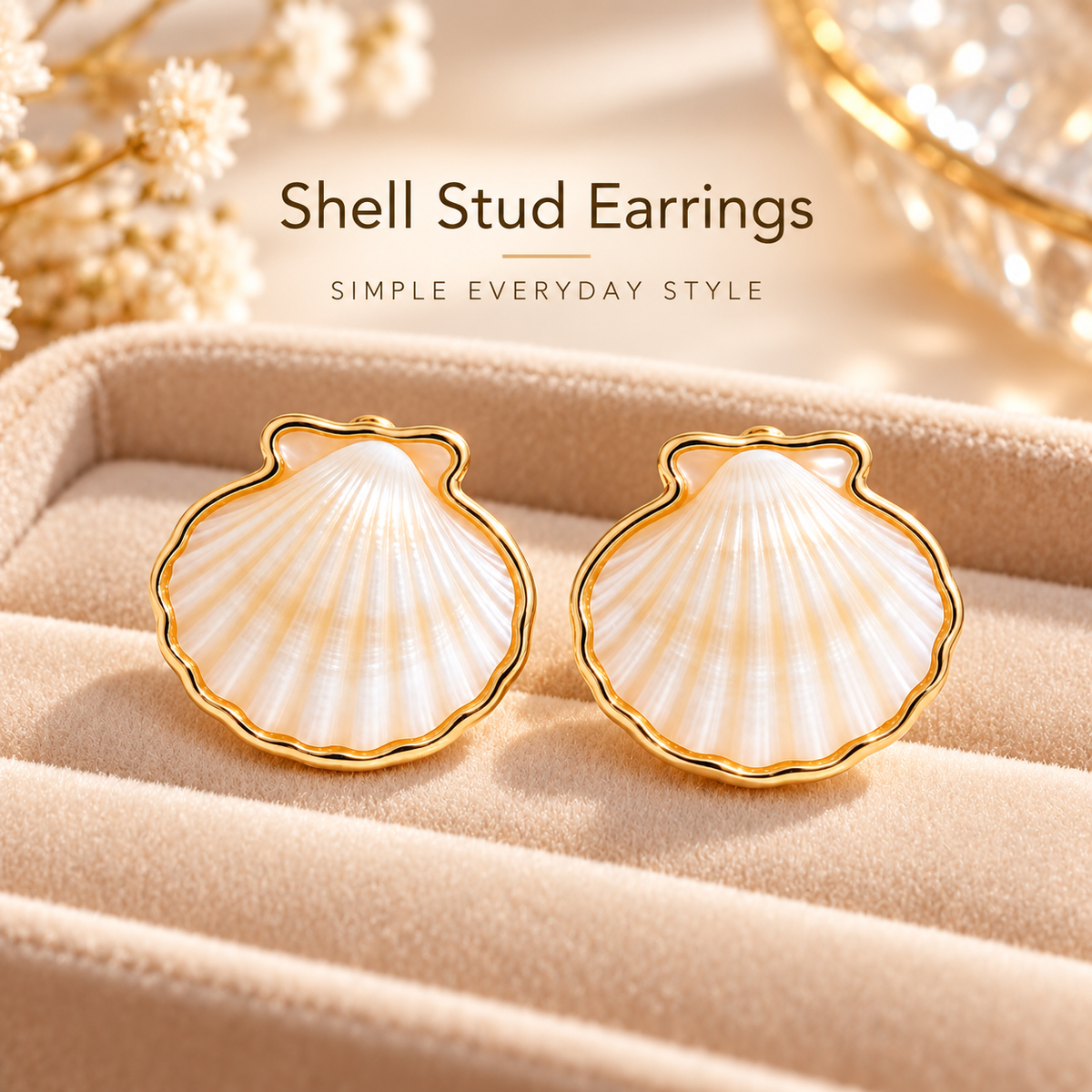 Auraliven Shell Shape Stud Earrings