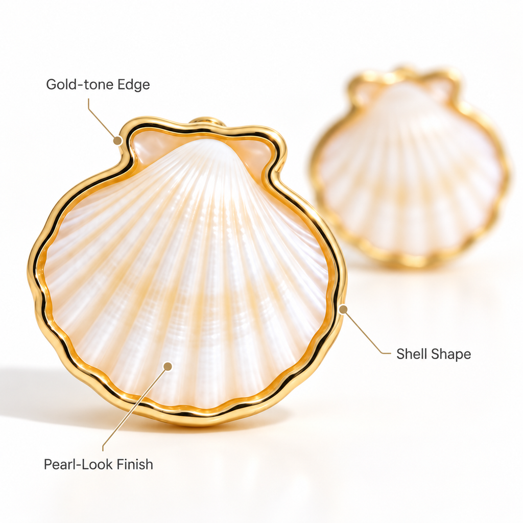 Auraliven Shell Shape Stud Earrings