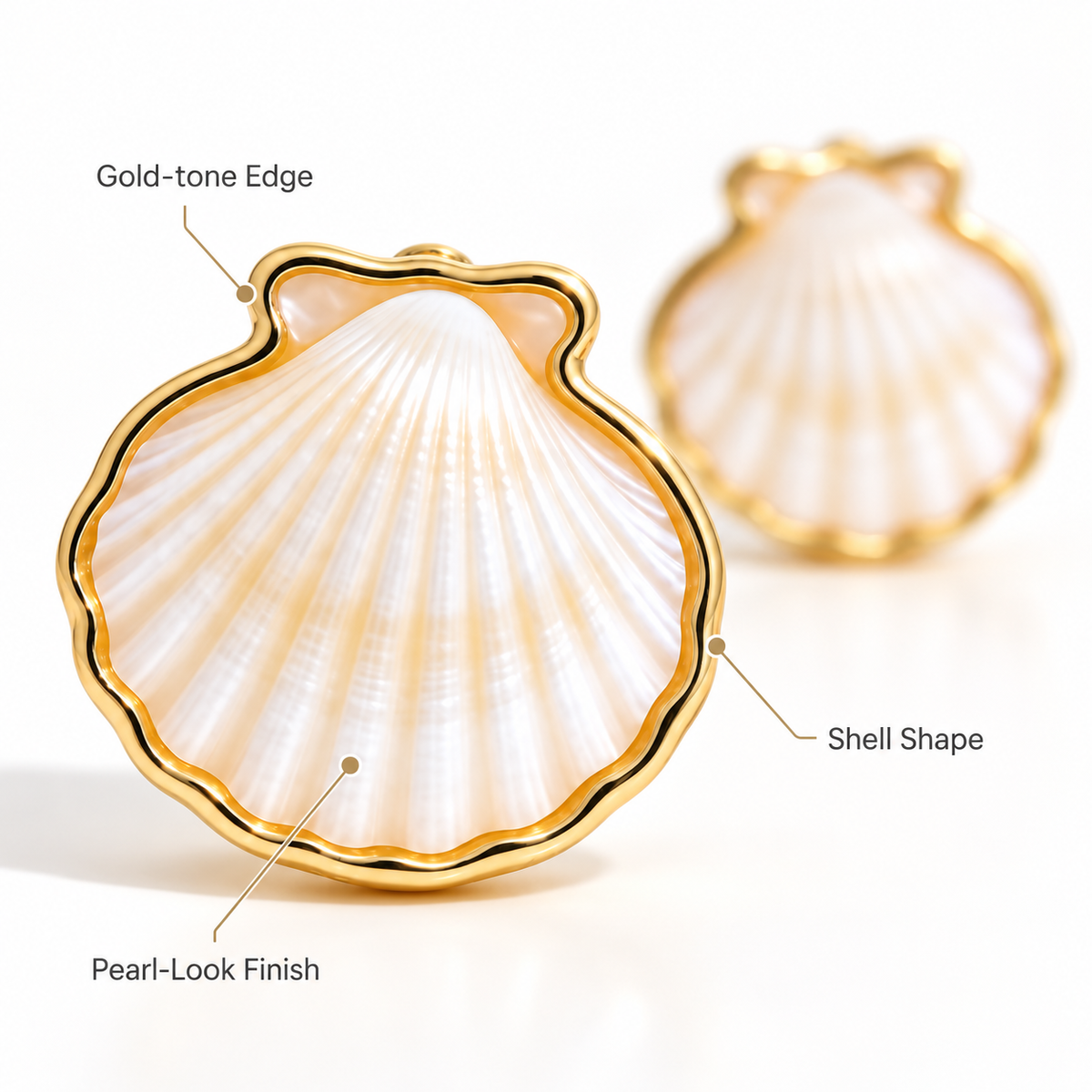 Auraliven Shell Shape Stud Earrings