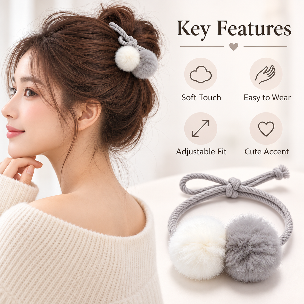 Auraliven Soft Pom Hair Tie