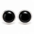 Auraliven Black Round Stud Earrings