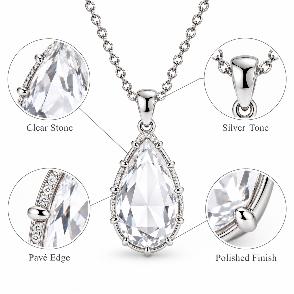 Auraliven Teardrop Pendant Necklace