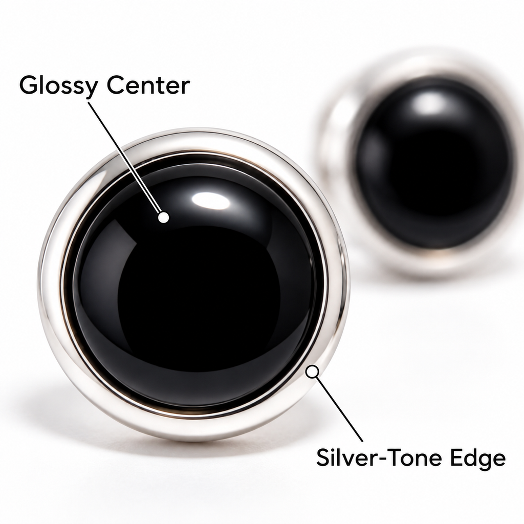 Auraliven Black Round Stud Earrings