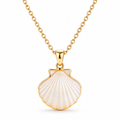 Auraliven Shell Pendant Necklace with Pearl-Inspired Detail