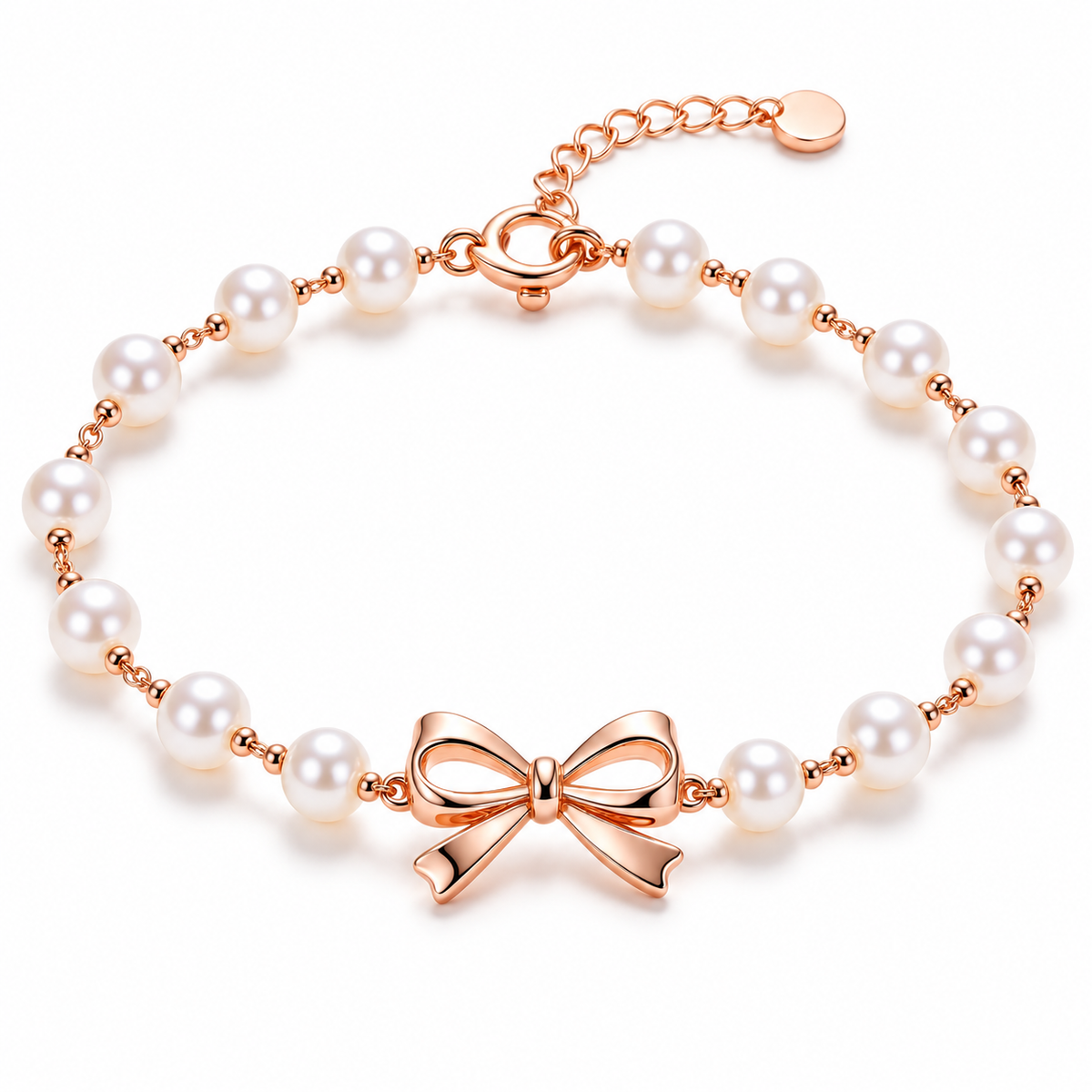 Auraliven Pearl-Style Bow Detail Bracelet