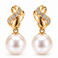 Auraliven Pearl-Style Drop Earrings with Sparkle Accent